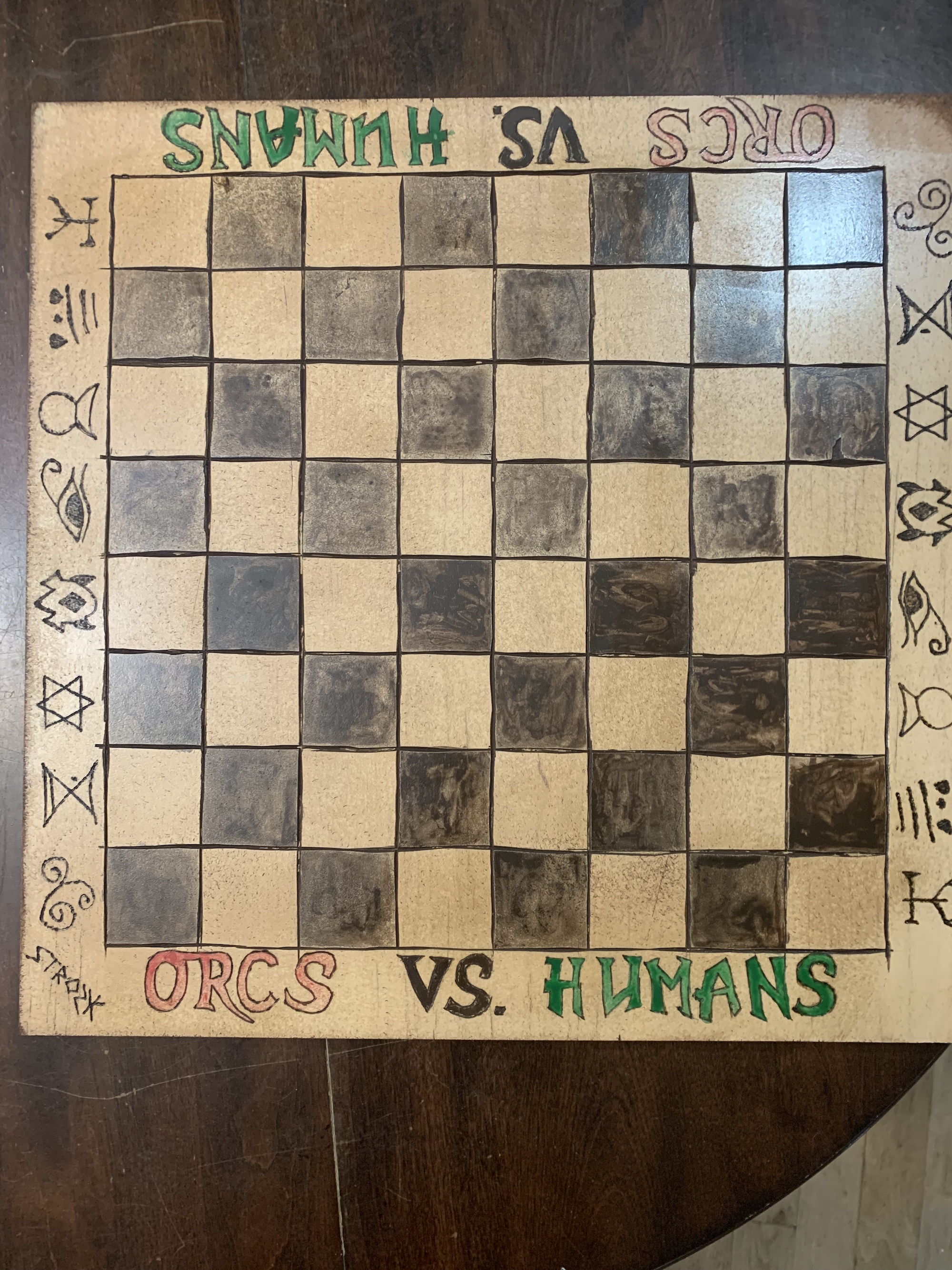 Orcs vs Humans Chessboard