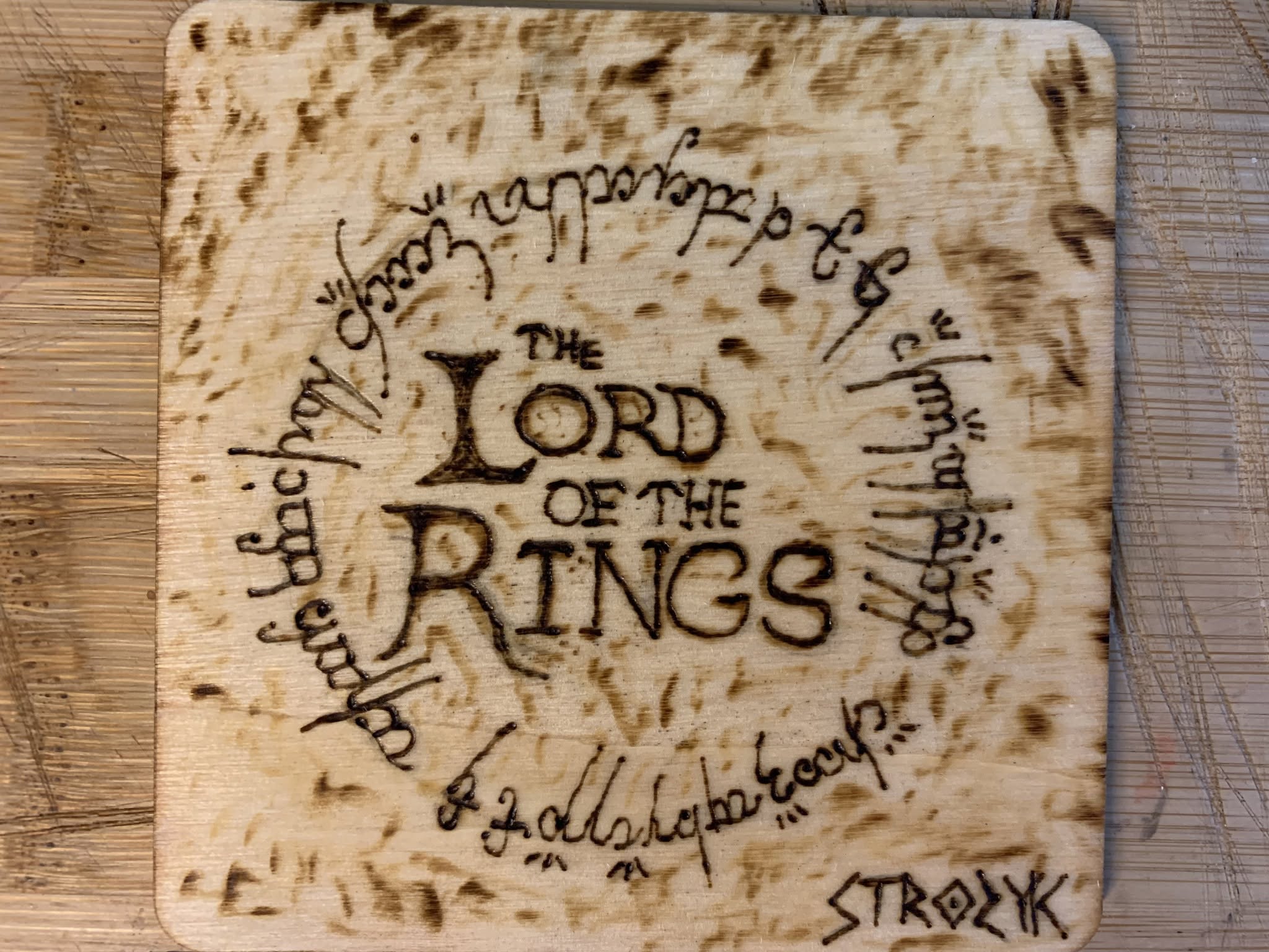 LOTR coaster - woodburned art