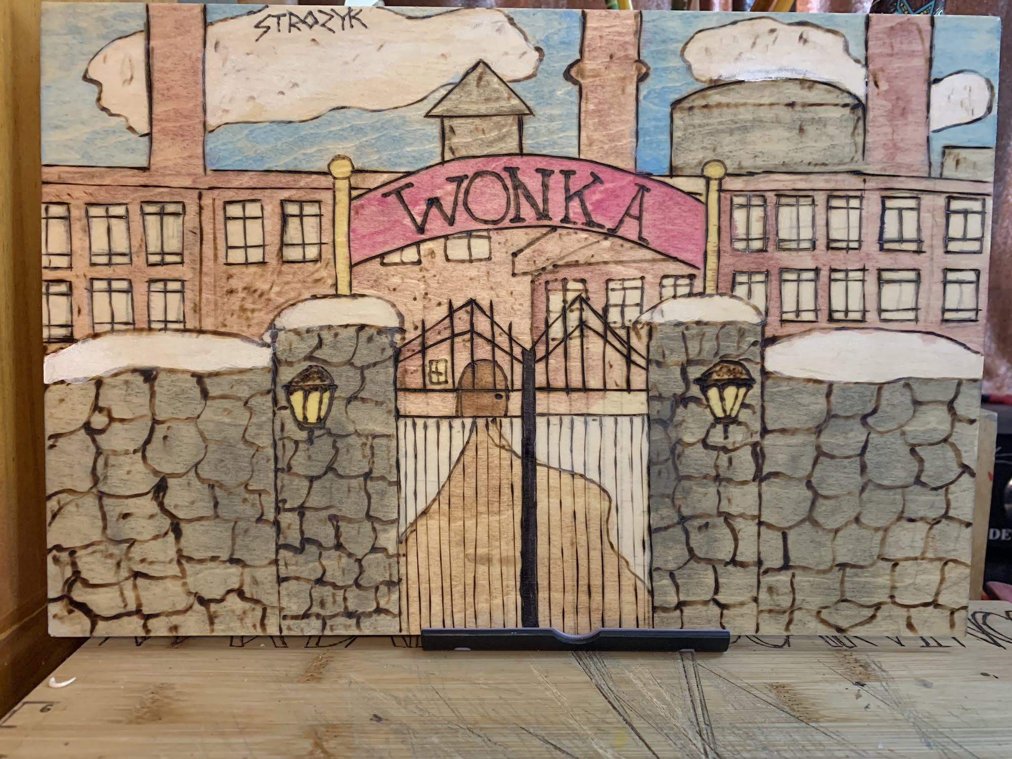 Wonka Factory - woodburned art