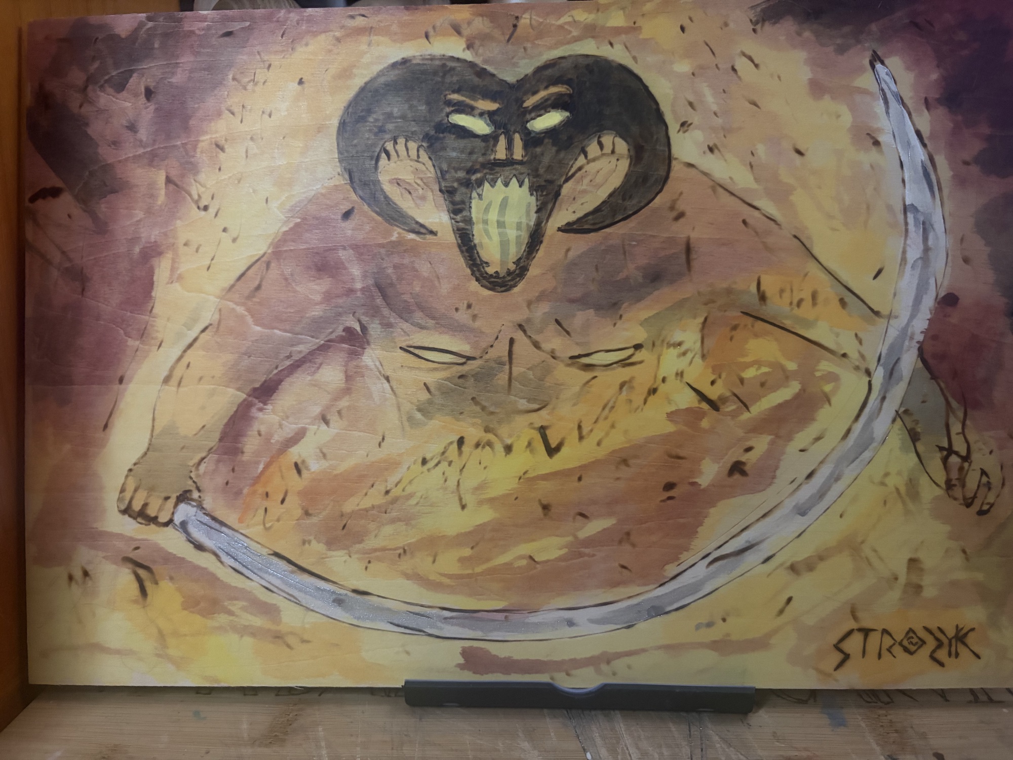 Balrog - woodburned art