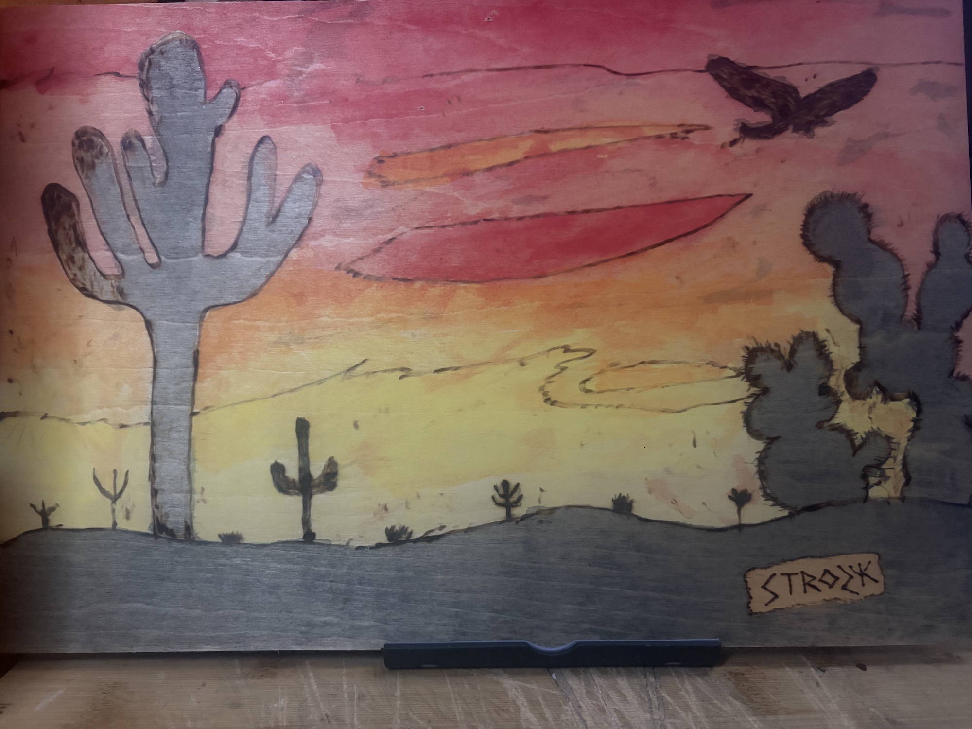 Desert  - woodburned art