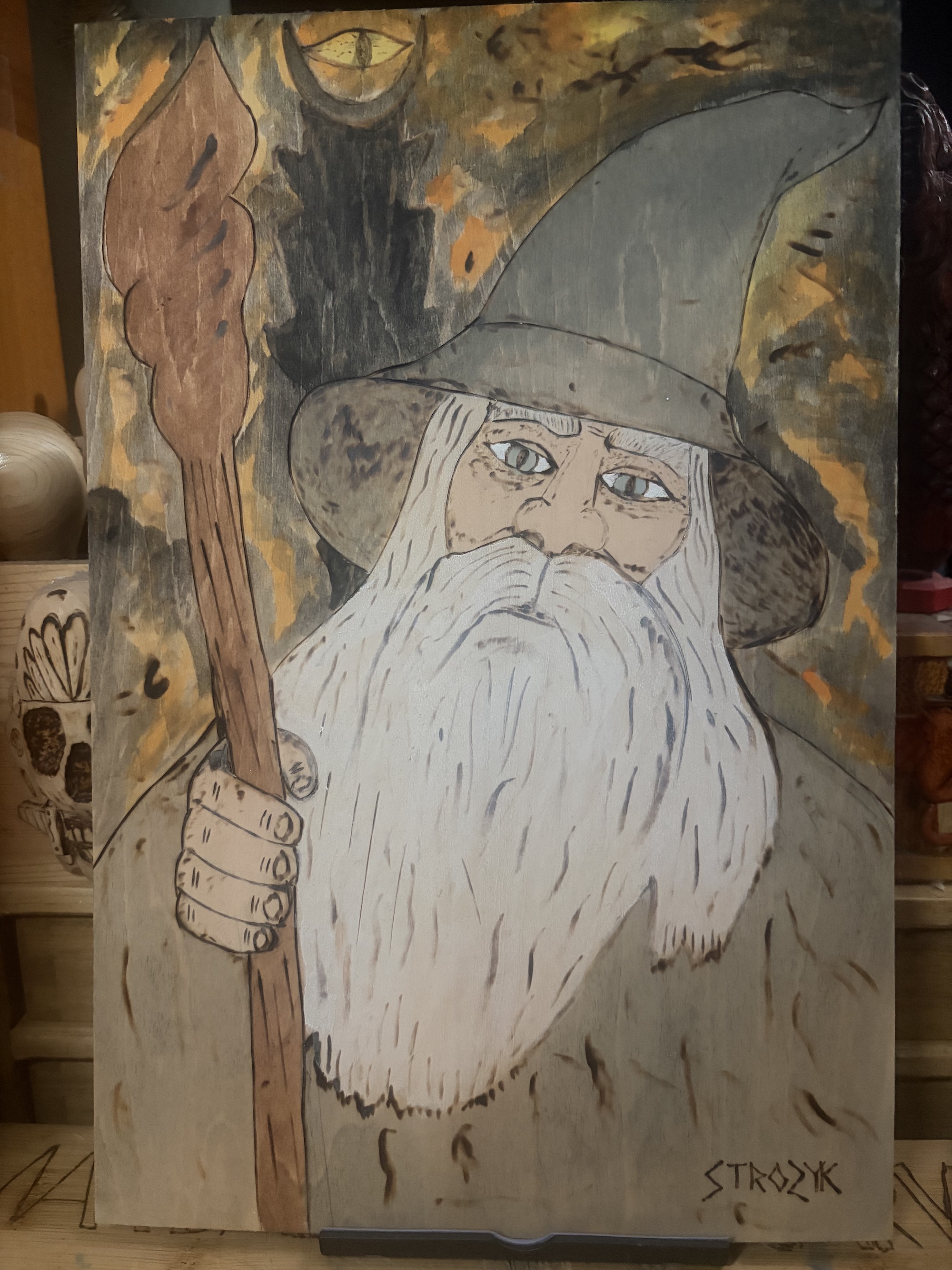 Gandalf - woodburned art
